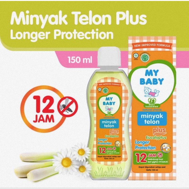 My Baby Minyak Telon Plus Long Protection 12 Jam Ukuran 60,90 &amp; 150 ml