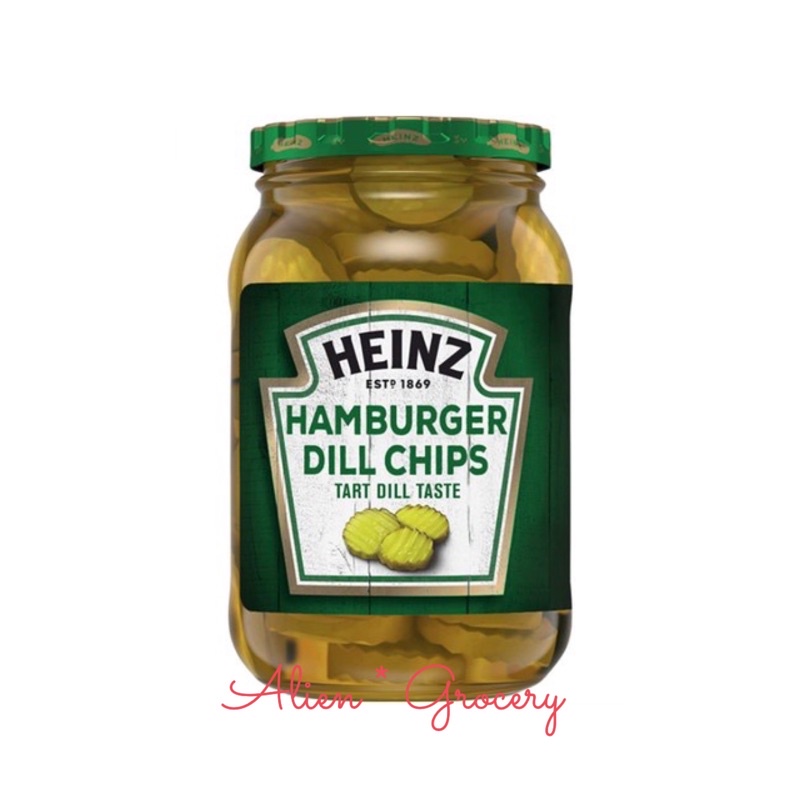 KRAFT HEINZ Dill Chips Hamburger Dills Pickled Pickle Gherkins Acar Timun 473gr 16oz