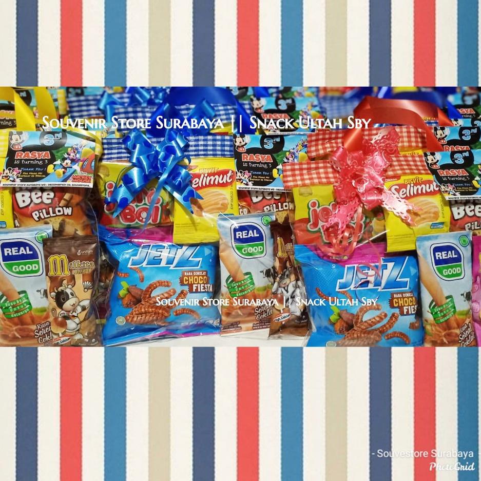 

↭ Bingkisan Snack Ultah/ Snack Ulang Tahun/Paket Snack Ultah/Goodiebag Snack Murah / Souvenir murah ↿