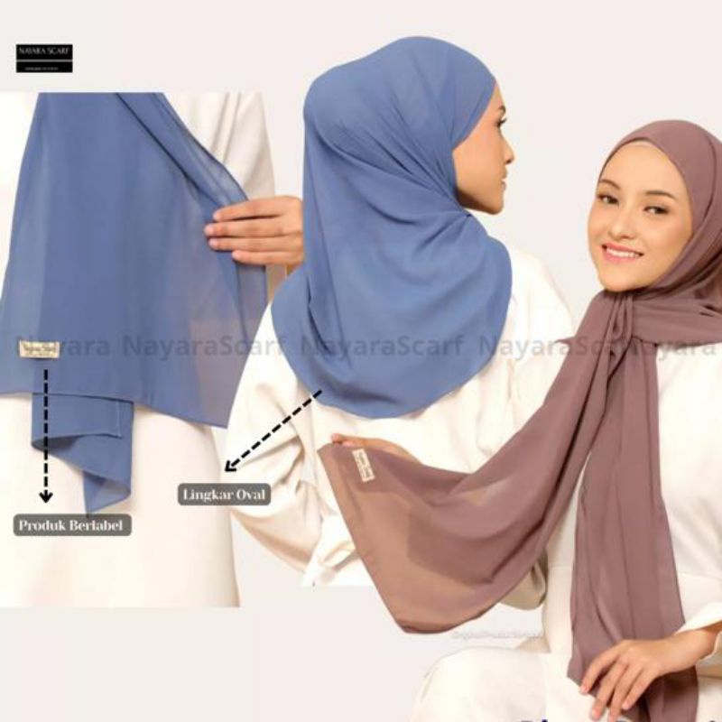 Nayara Scarf Pashmina Oval Malay Ceruty Babydoll Premium