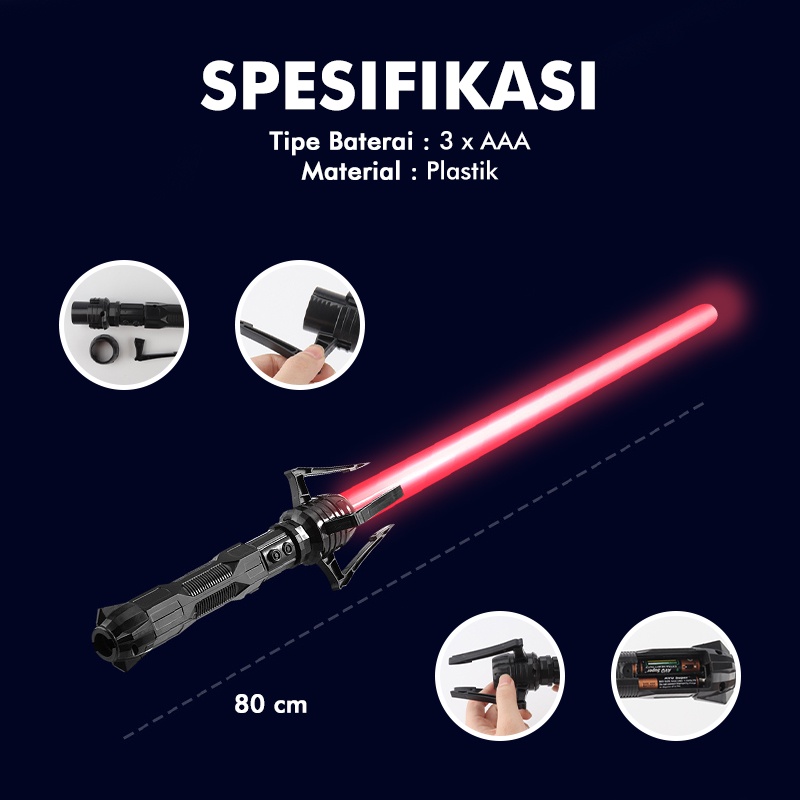 Pedang Starwars Mainan RGB Lightsaber Star Wars Anak Cosplay Warna Warni Suara