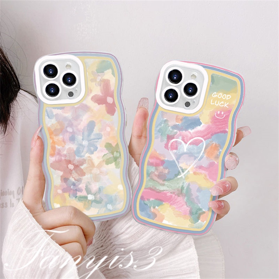 Compatible For iPhone 14 13 12 11 Pro Max X XR Xs Max 8 7 6 6s Plus SE 2020 Soft Case TPU Motif Lukisan Bunga Untuk