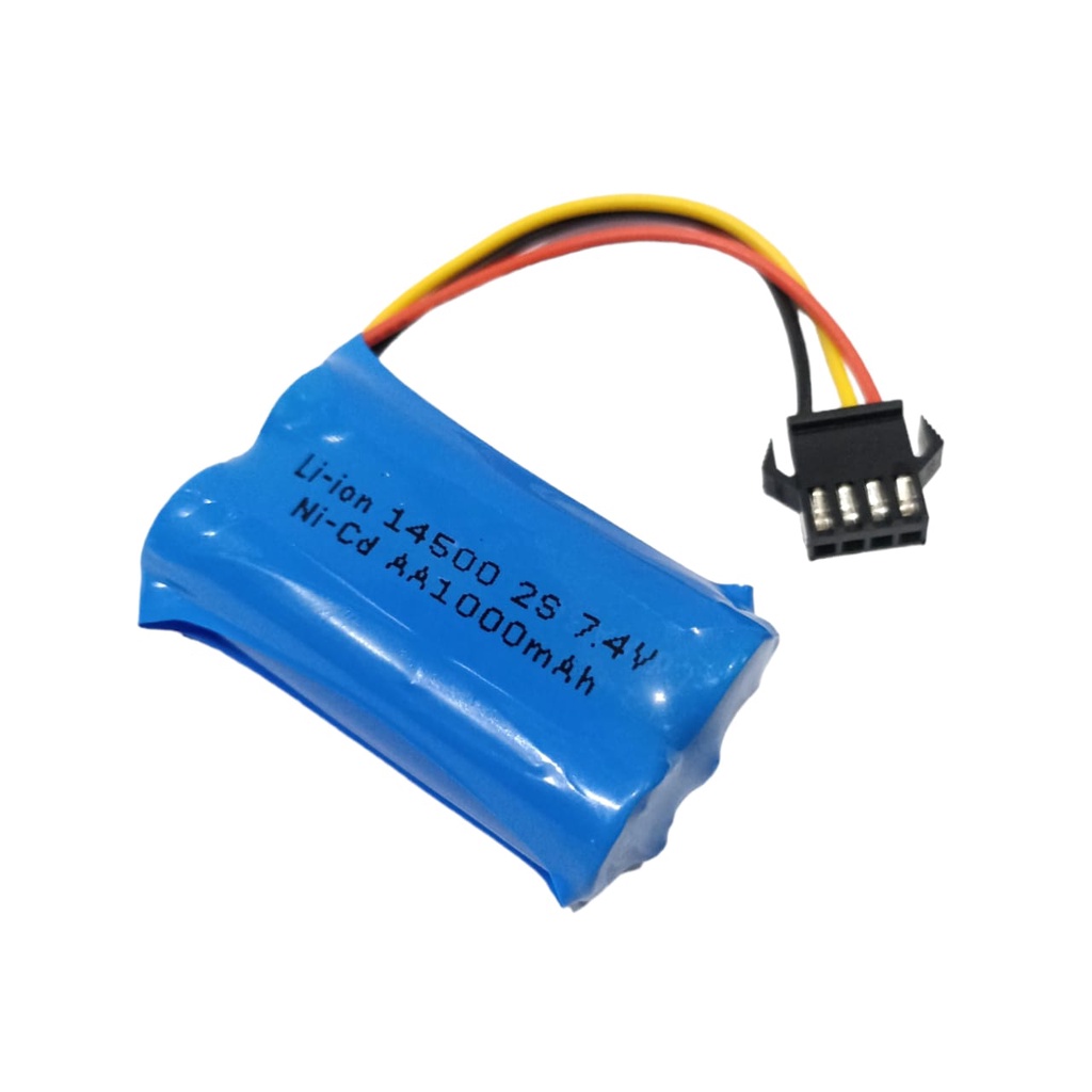 Baterai Mainan Anak/ RC/ Batrai Speaker &amp; Elektronik Lainnya 2X 14500 1000mAh 7.4V Protektor BMS 2S 4.5A SOKET HITAM 4 PIN