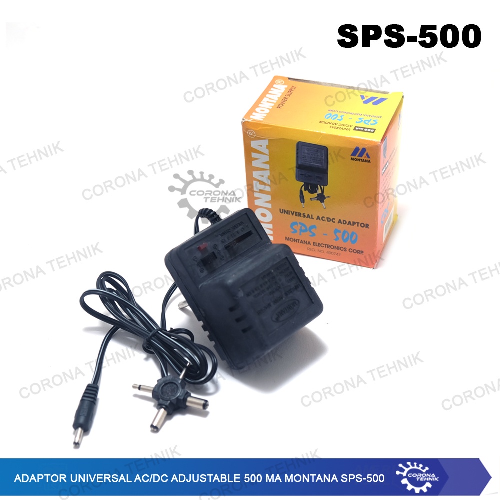 Adaptor Universal AC/DC Adjustable 500 mA Montana SPS-500