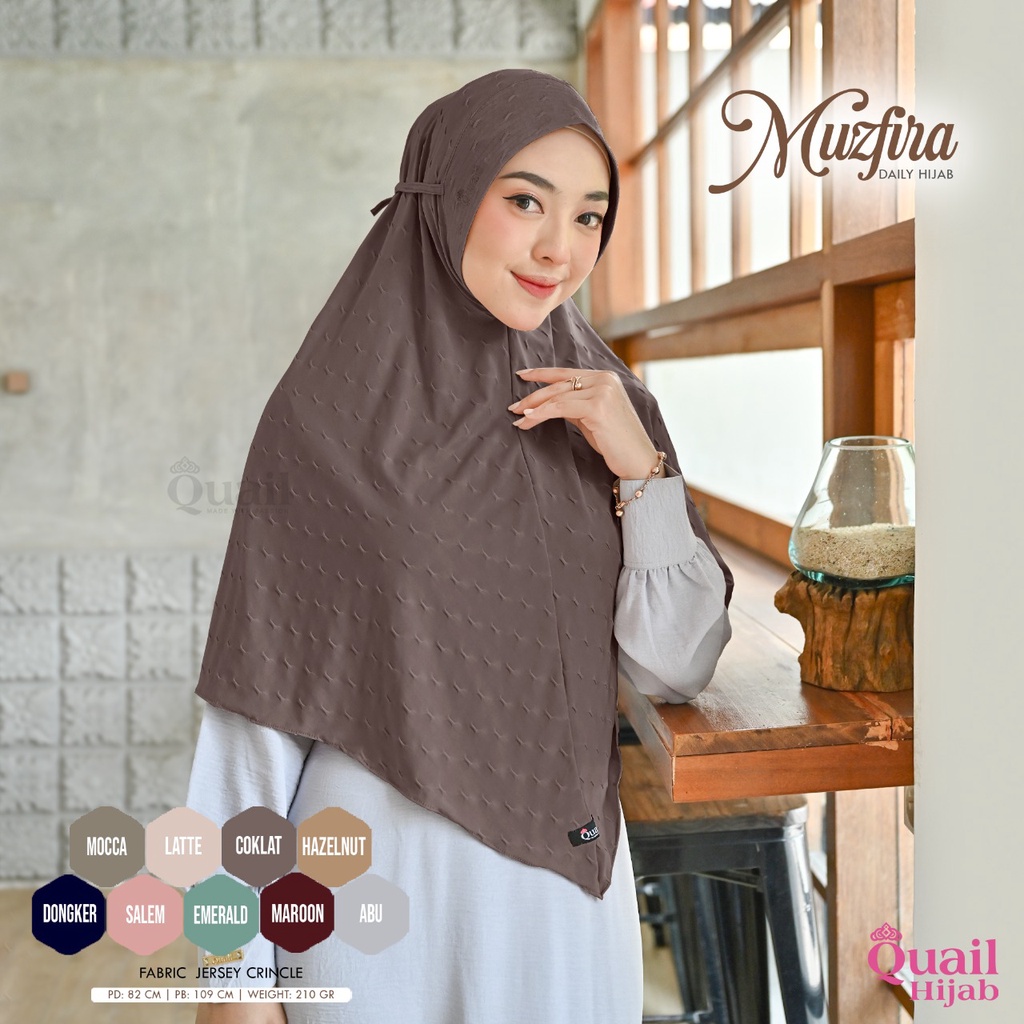 Jilbab MUZFIRA Quail Hijab Original Instan Jersey Crinkle Premium Terbaru COD Distributor Resmi