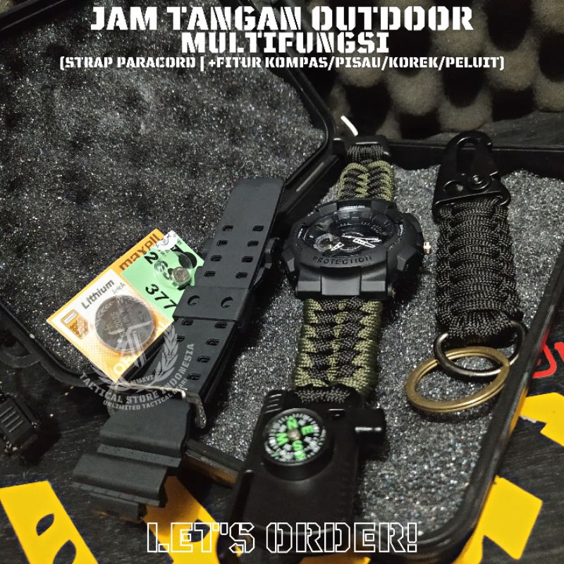 Jam Tangan Paracord Custom - Jam Tangan Tactical Outdoor Survival TSI SERIES #03