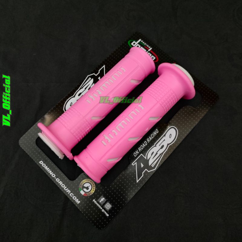 Handgrip Sarung gas domino pink + jalu stang chrome bisa semua motor grips domino pink universal motor beat vario genio fazzio Scoopy