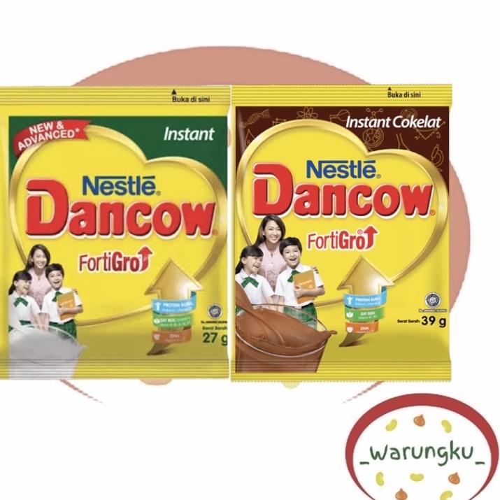 

️✔️✔️ RENCENG 10pcs Dancow Fortigro Coklat Full Cream 39gr 27gr Susu Bubuk Instant gas !!