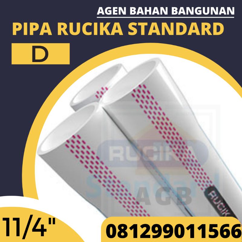 Pipa PVC 1 1/4" Inch Rucika Standard / Pipa Rucika Wavin / Pipa Wavin D (Harga Grosir) 4 Meter