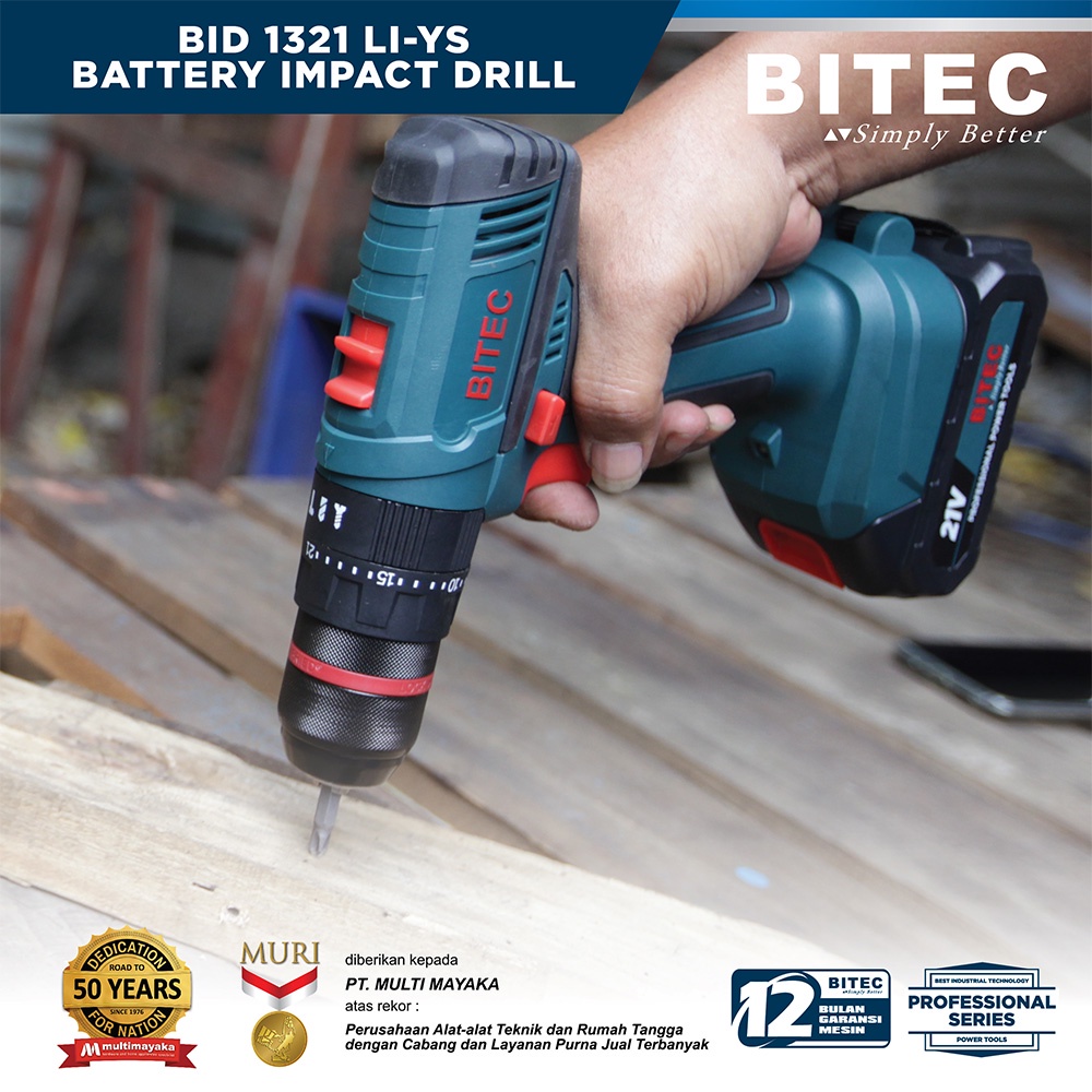 Bitec Mesin Bor Baterai Professional 1500Mah - 13 MM - BID 1321 Li-Ys