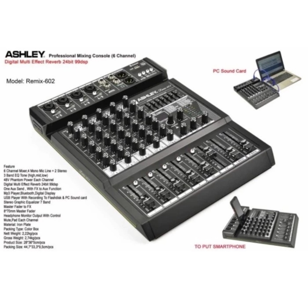 Mixer ashley remix602 / remix 602 / remix-602 Original 6 Channel