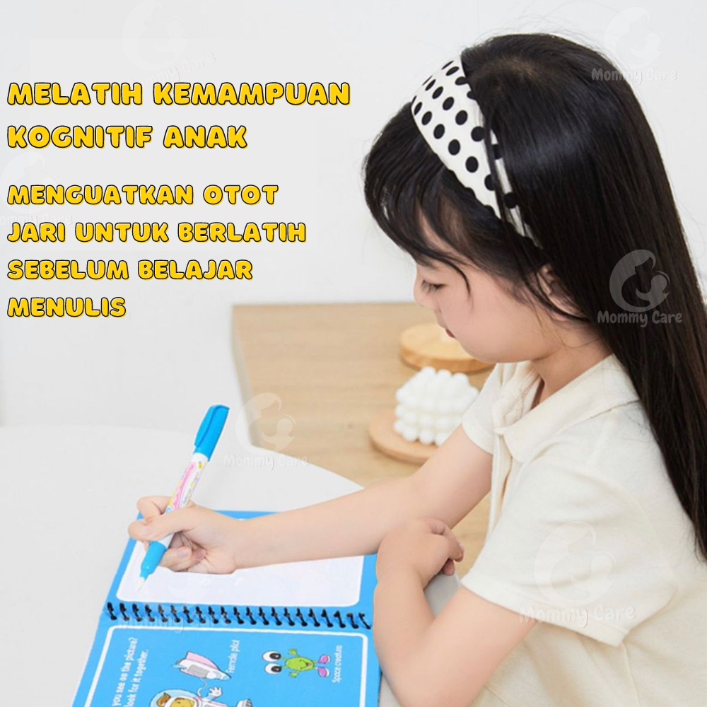 MOMMYCARE MAGIC WATER BOOK MAGIC WATER PEN  BUKU GAMBAR MEWARNAI BUKU WARNA MAINAN EDUKASI ANAK