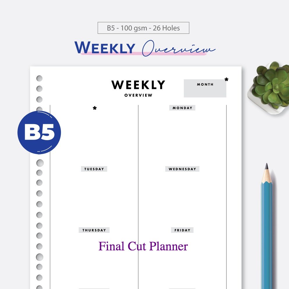 

Bukuqu Loose leaf B5 - L111 Weekly Overview .