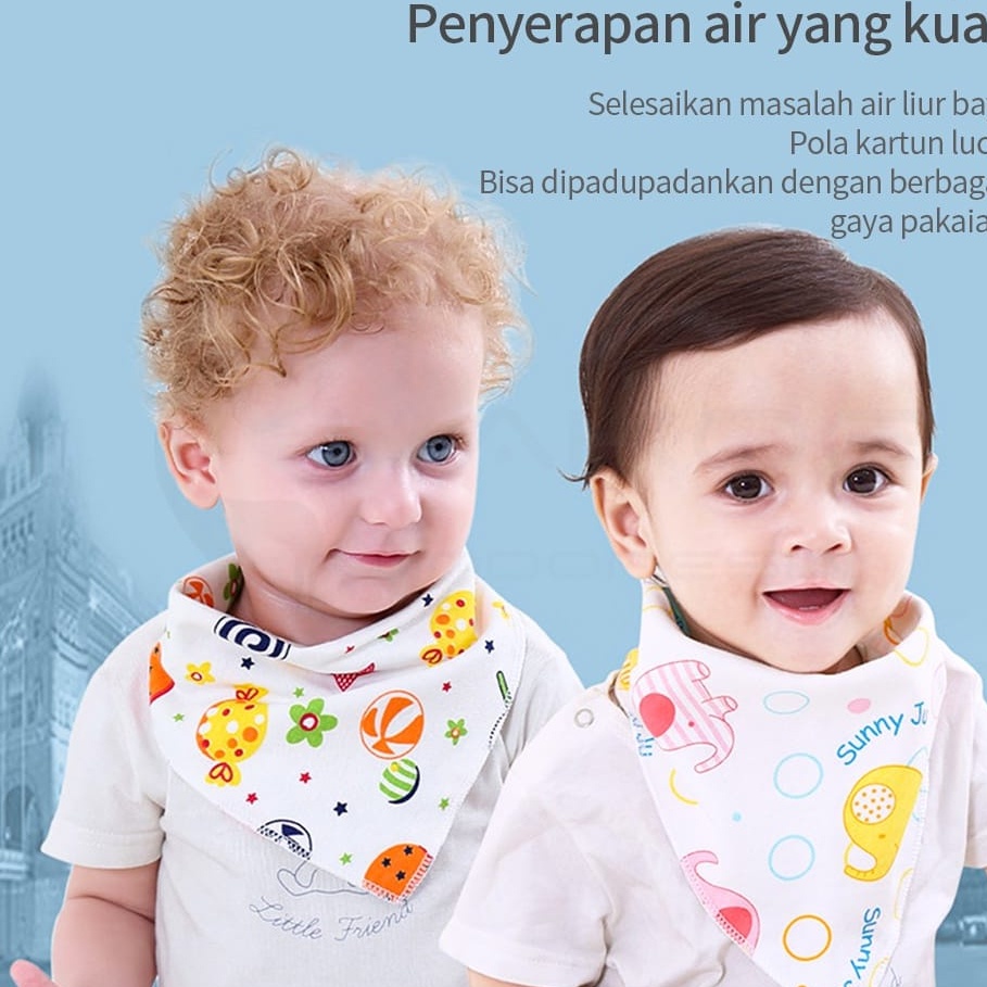 Bib Celemek Bayi Slabber SEGITIGA / Slaber Handuk Air Liur Bahan Katun Lucu &amp; Nyaman digunakan