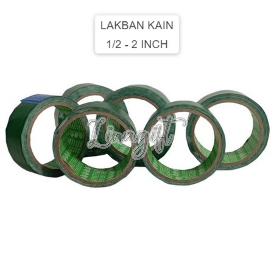 OBRAL - PLAKBAN KAIN / WARNA 1 INCH/ 1.5 IN/ 2 INCH HITAM / ABU ABU / KUNING / BIRU / MERAH / HIJAU UNTUK JILID BUKU ATAU KEBUTUHAN PACKING