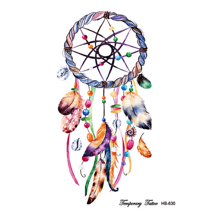 【BTI】Tato Sementara Tato Palsu Stiker Dream Catcher Warna Tahan Air Tato