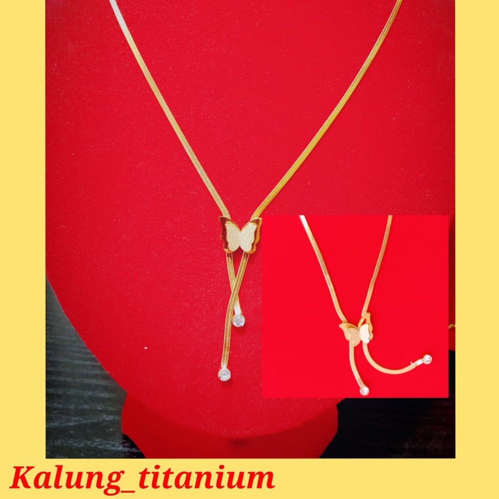 [cod] 554 kalung titanium antikarat model kupu2