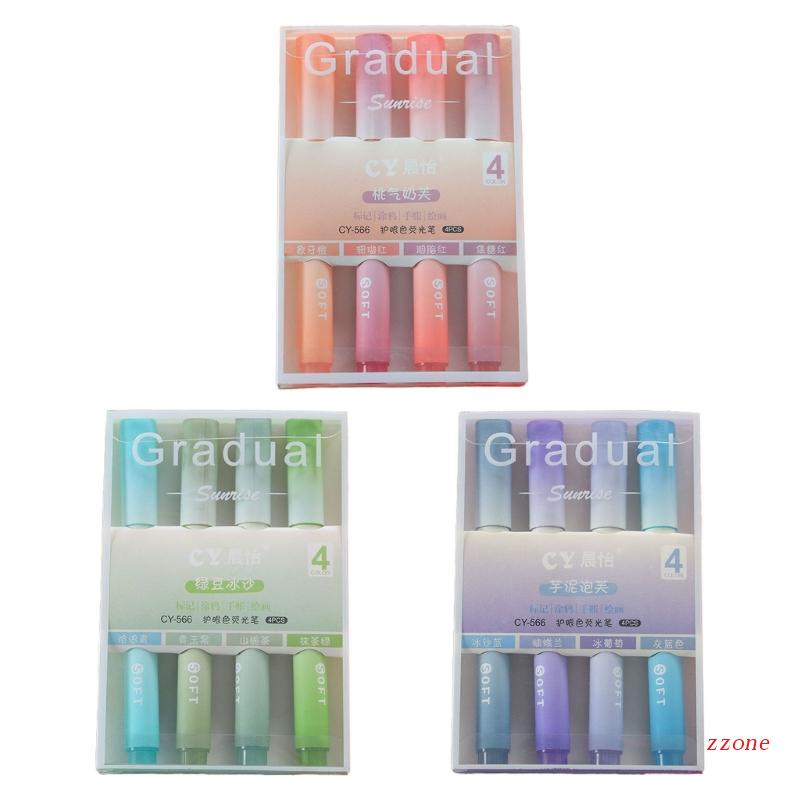 Zzz 4pcs Spidol Highlighter Warna Gradasi Untuk Anak