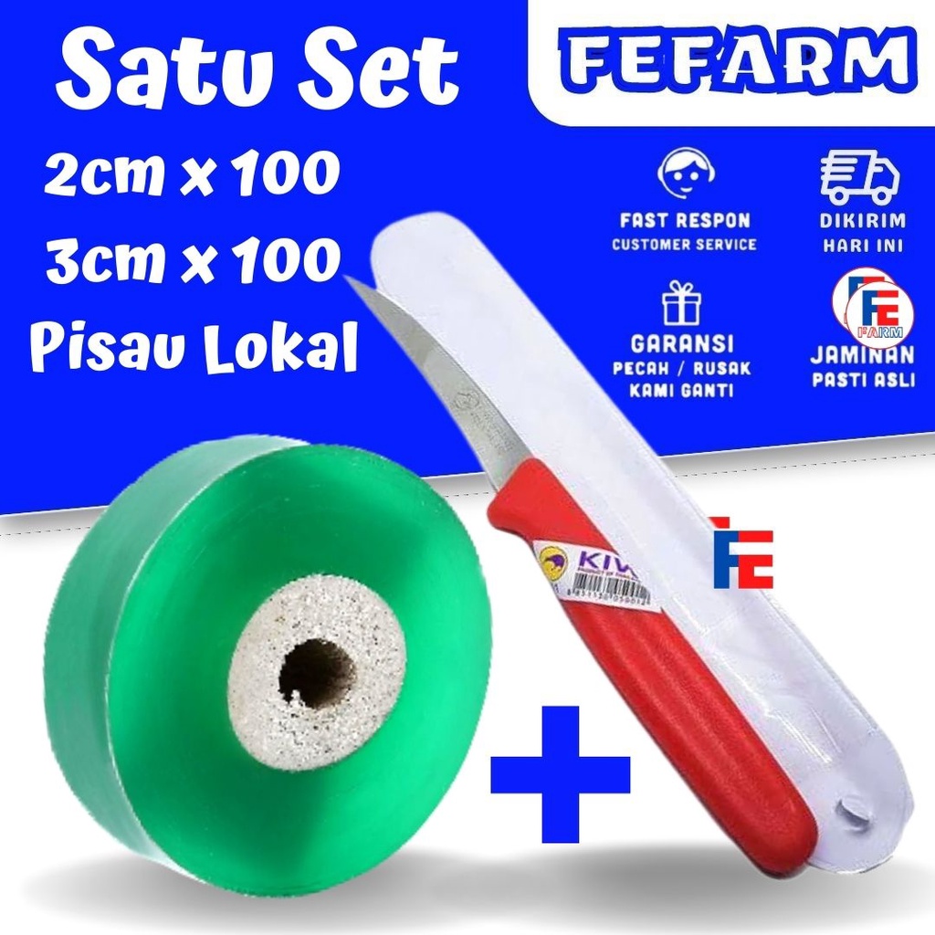 Pisau Okulasi Cangkok Sambung Pucuk + Grafting Tape 2CM 3CM FEFARM