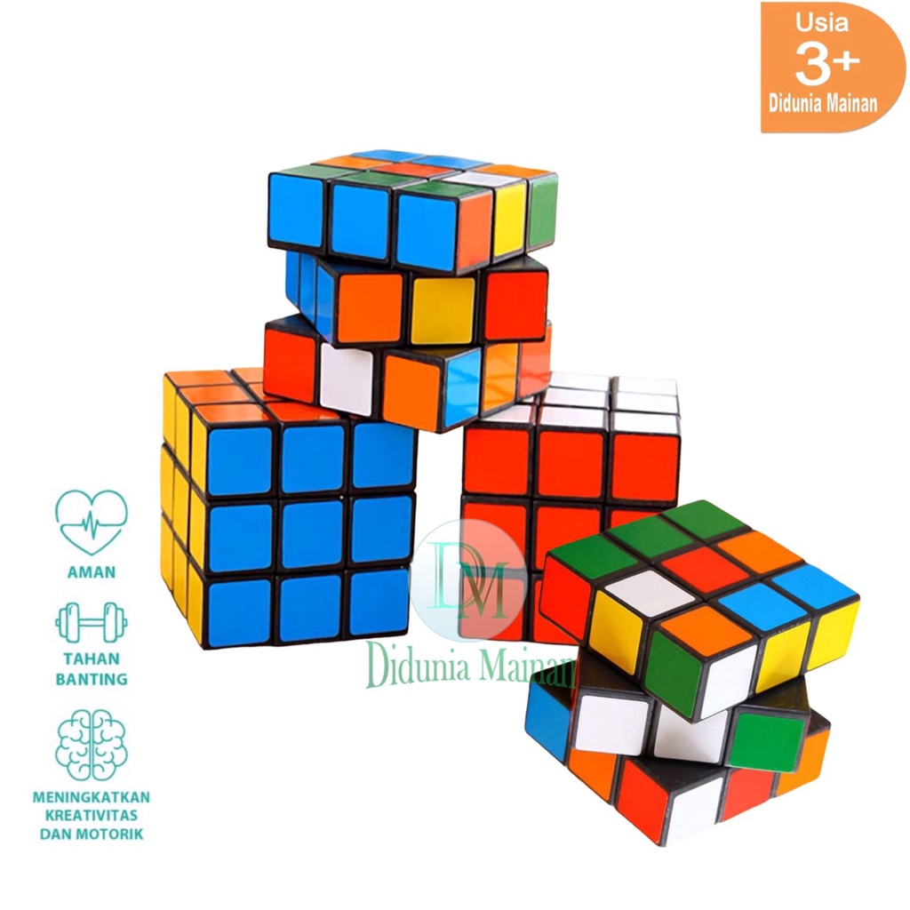 Mainan kubus rubik 3x3 edukasi anak puzzle game speed cube