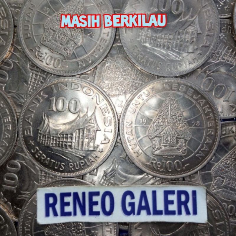 Jual Berkilau Baru Koin 100 Rupiah Tahun 1978 Wayang Gunung Rumah