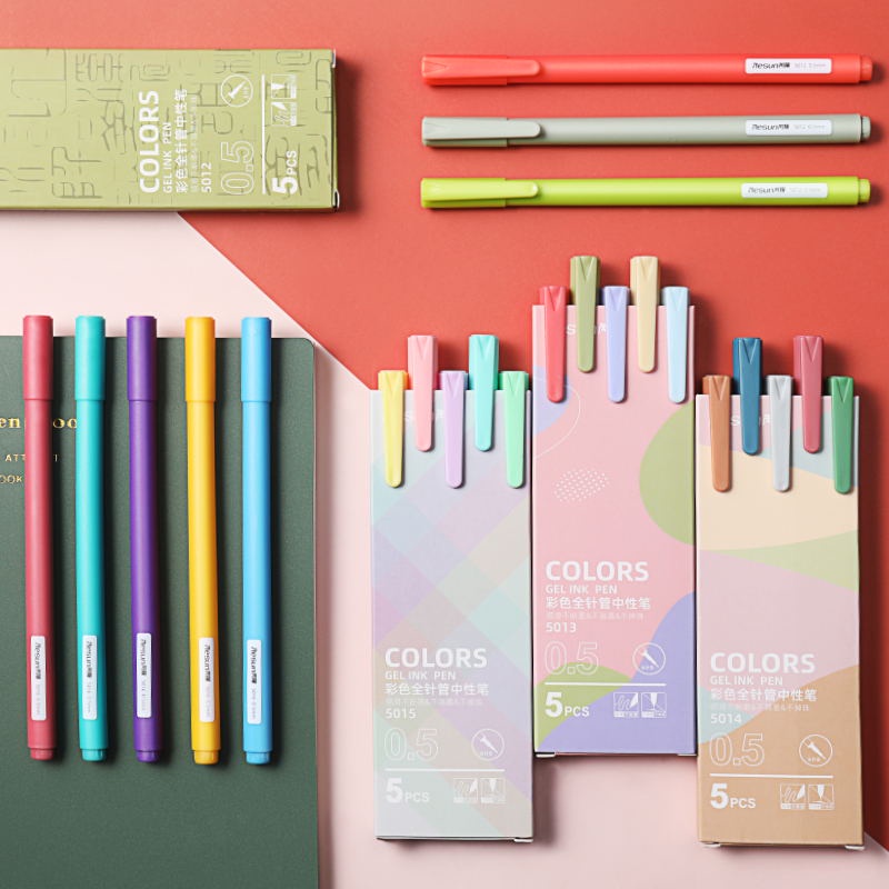 COD❤️Macaron Gel Pen Marker Pulpen Pena Akun Tangan Warna Pena Gel Stationary School Supplies 0.5mm