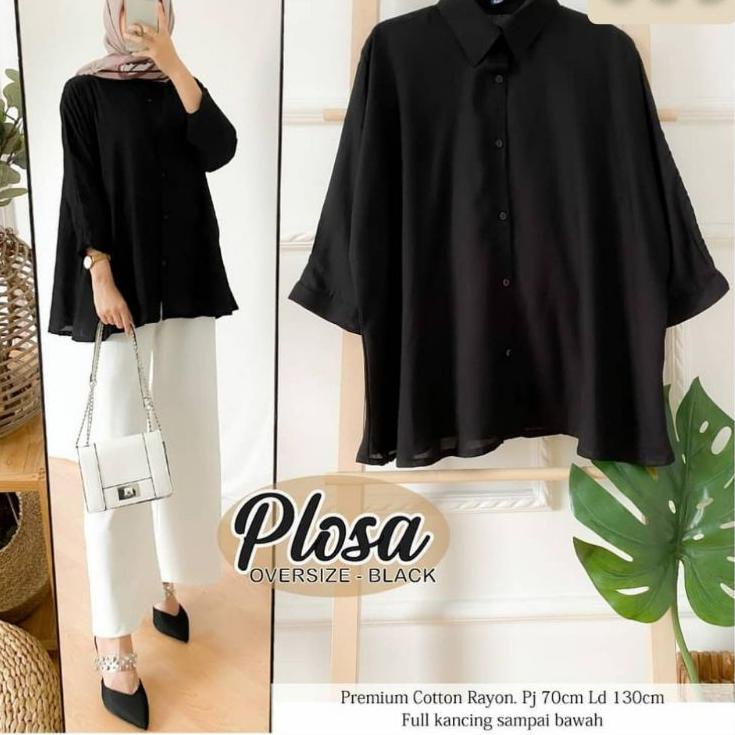 Terlaris Kemeja Wanita Jumbo LD 130 XXXL / Kemeja Polos Oversize