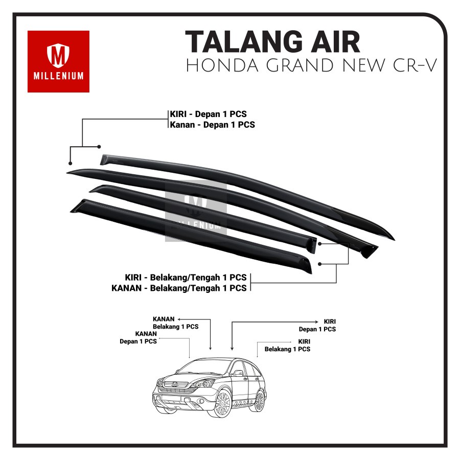 TALANG AIR PINTU MOBIL HONDA GRAND ALL NEW CRV 2013 - 2016 MODEL SLIM