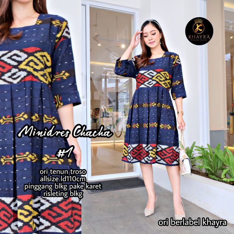 dress tenun seri mini dress chaca