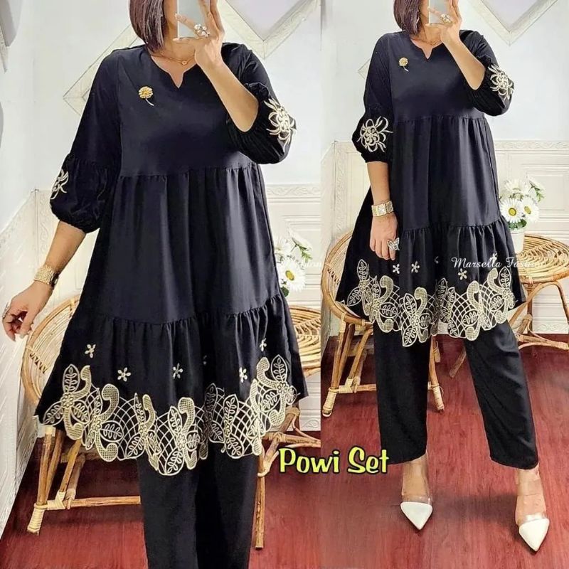 SETELAN WANITA DEWASA MIX BORDIR/SETCEL KEKINIAN COTTON SHAKILA/POWI SET TERLARIS/FAR MOSLEMSTORE