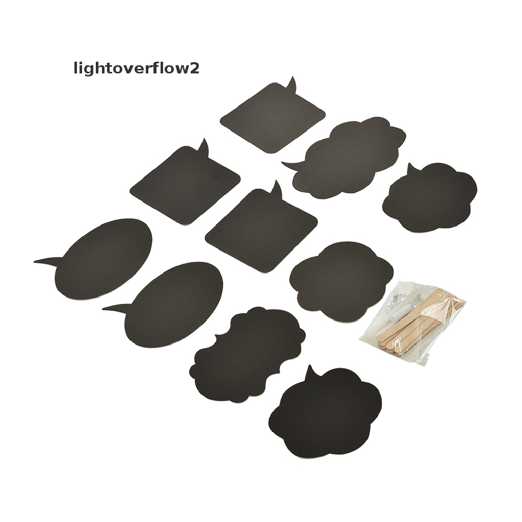 (lightoverflow2) 10pcs Stik Papan Tulis Hitam Untuk Properti Photo Booth Pesta Pernikahan / Ulang Tahun