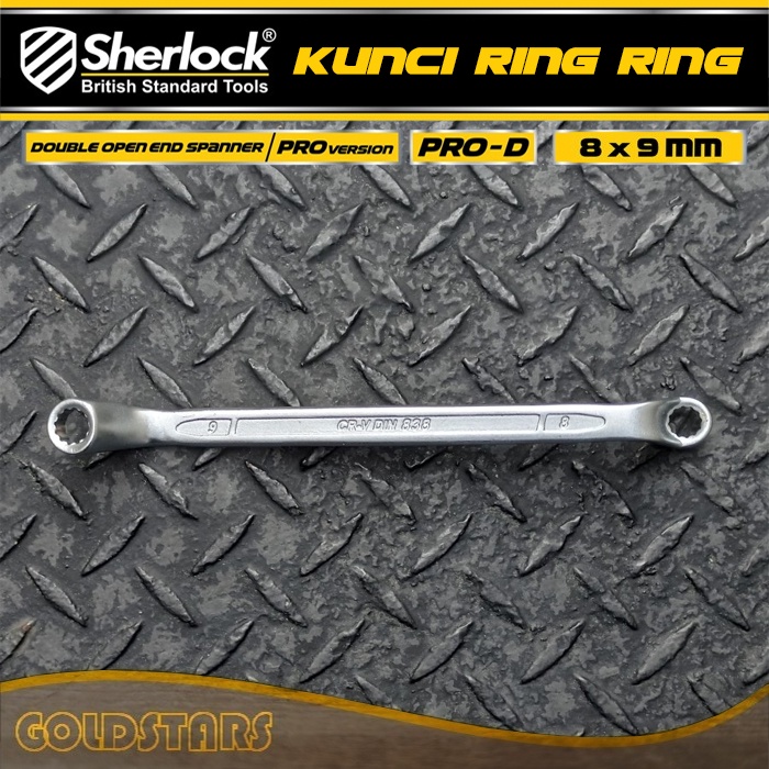 Kunci Ring Ring uk. 8 x 9 mm Original Sherlock (Pro-D Series) (1 pcs)