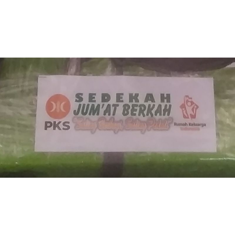 

Stiker PKS Jumat Berkah Rp.100/pcs. 3x10cm & 5x5cm. Minimal order 500pcs