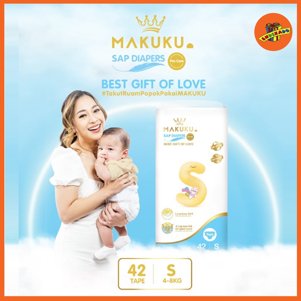 MAKUKU Air Diapers Premium Pro Care Tape S42 - S 42 - Popok Pereka