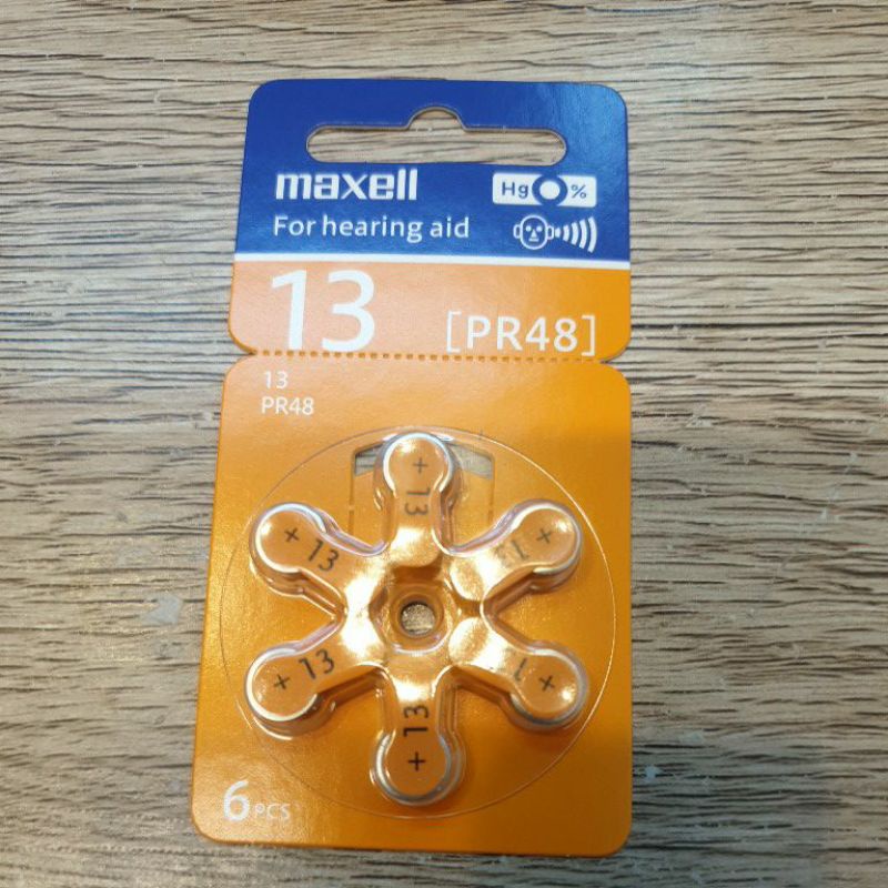 Baterai Maxell PR 48 PR48 MA original Alat bantu pendengaran for hearing aid  harga 6 pcs made in germany