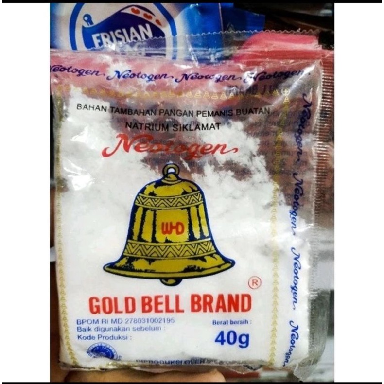 

Gold bell brand pemanis buatan neotogen 40gr natrium siklamat induk gula
