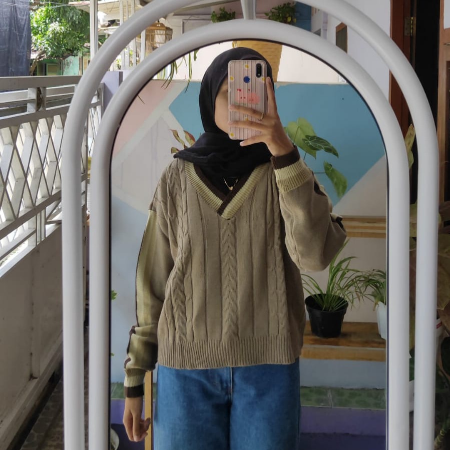 Rajut v cable korean style