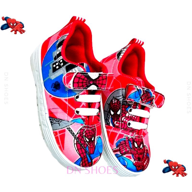Sneakers Anak Laki-Laki Sepatu Anak Karakter Laba Laba Spider Merah