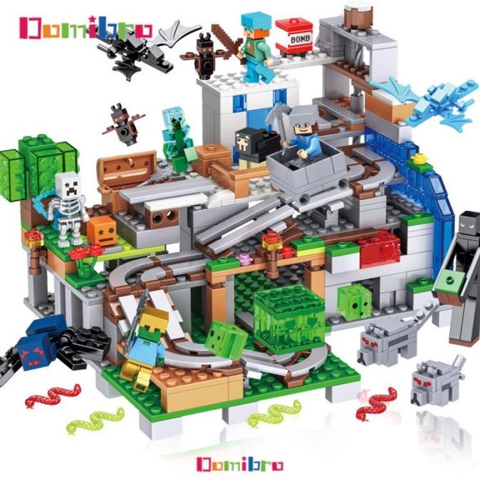 #####] Lego Minecraft Mainan Balok Susun Mainan Anak Laki Laki
