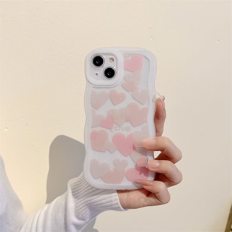 Casing Compatible For iPhone 14 13 12 11 Pro Max 8 7 Plus iPhone X Xr XS Max iPhone 8 Plus 7 Plus SE 2020 Shockproof Heart of Love Corrugated Silicone Soft Case Frame Camera Lens Protection Shockproof Phone Case