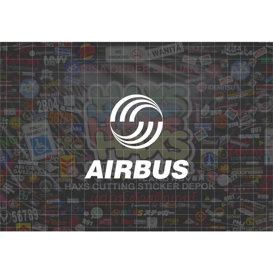 Cutting Sticker Airbus Ukuran 8 Cm Untuk Motor Mobil V2