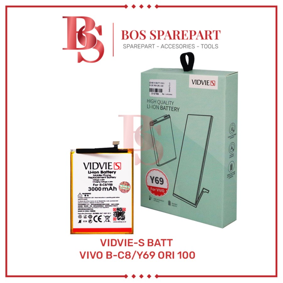 VIDVIE-S BATERAI VIVO B-C8 / Y69 ORI 100 / BATTERY / BATRE