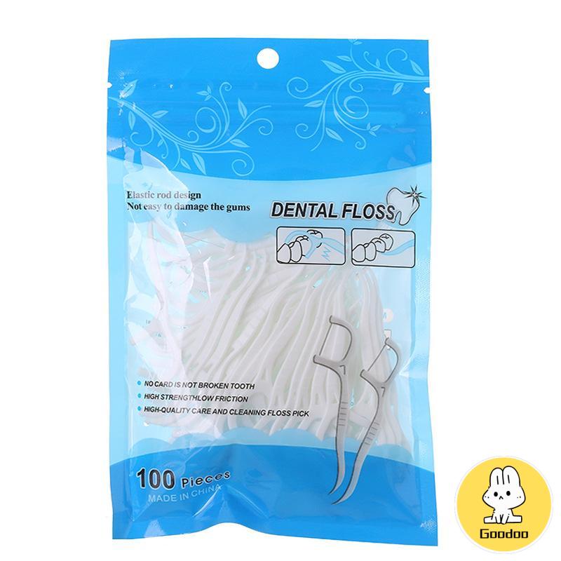 100pcs /50pcs set Dental Floss Benang Tusuk Gigi isi Flosser Teeth Toothpick stick -Doo