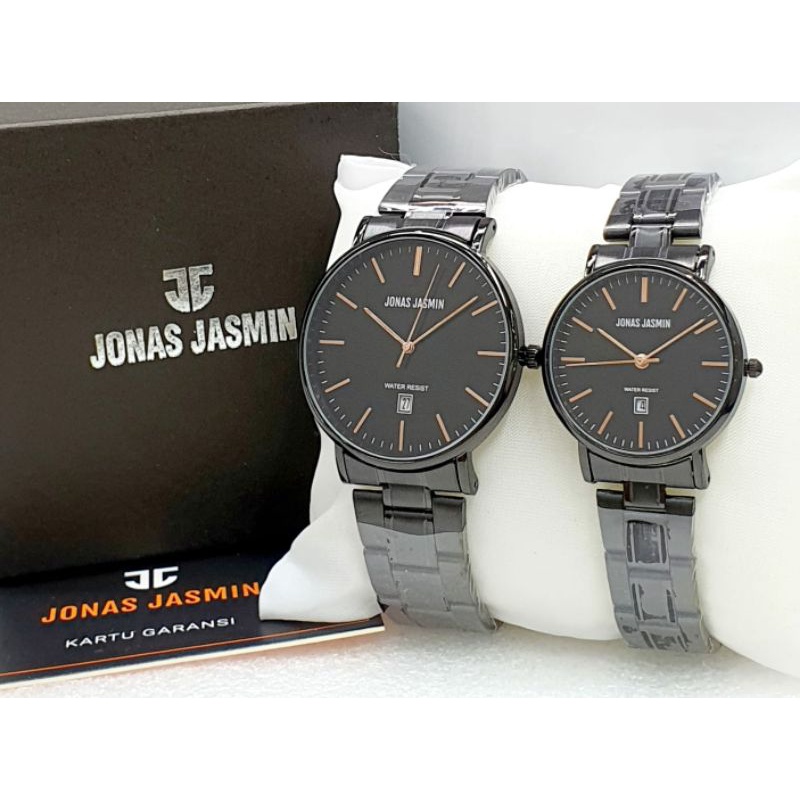 Jam Tangan Coupel Jam Tangan Jonas Jasmin Stainliss Steel Rantai Pria Wanita Sepasang