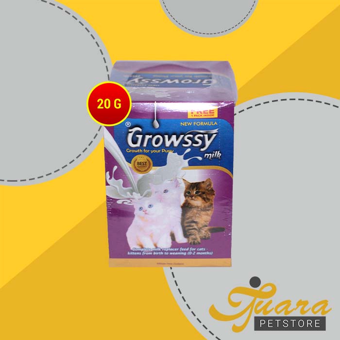 Growssy / Growsy Susu Kucing / Anak Kucing / Bayi Kucing Cat Milk Adult &amp; Kitten Sachet 20 Gram