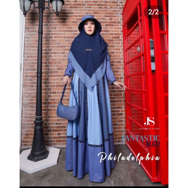 Set gamis denim jawhara syari pre❤️