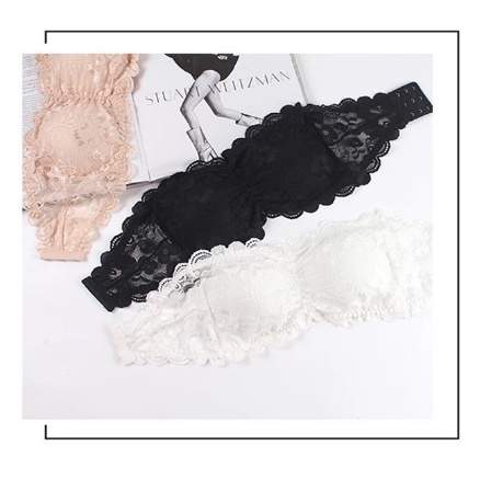 F8077  BRA KEMBEN BANDEAU TANPA TALI LACE BRA FASHION WANITA BRA MURAH BATAM IMPORT