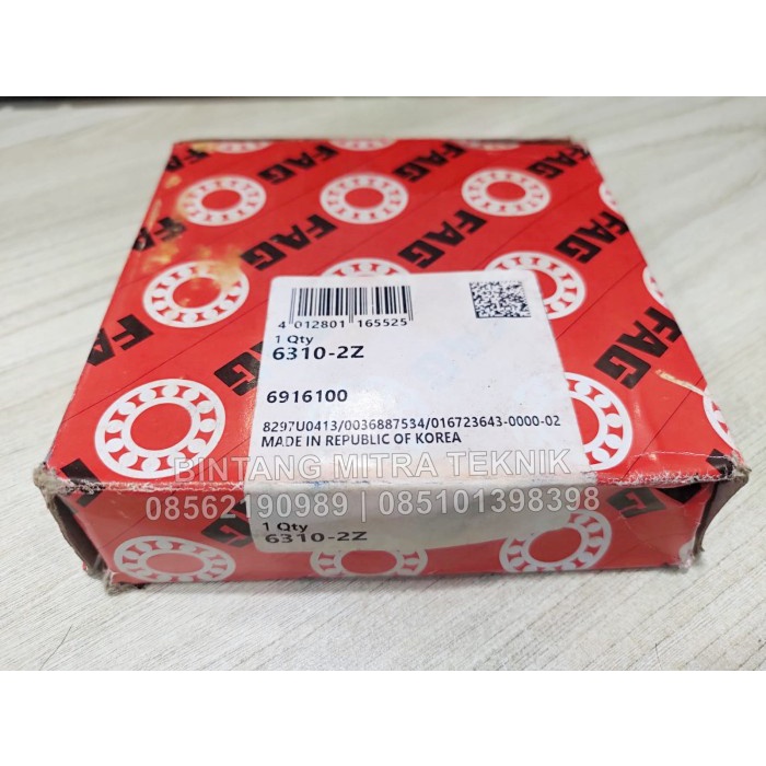 BEARING FAG 6310-2Z BEARING FAG 6310 2Z