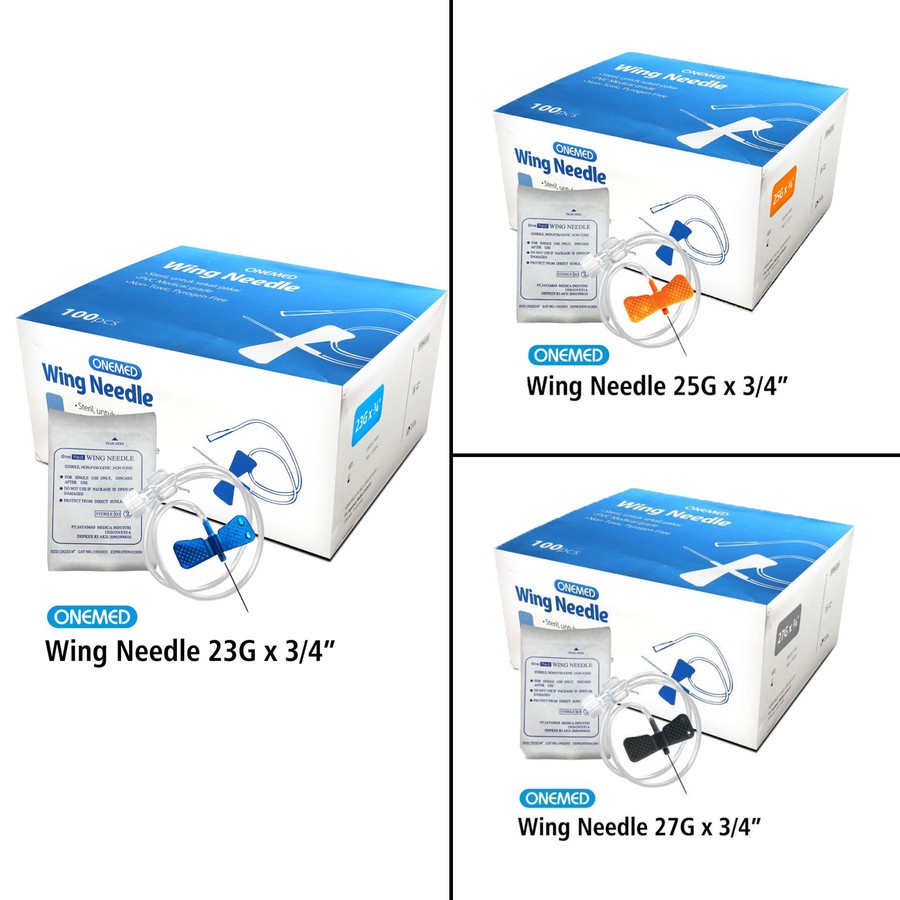 WING NEEDLE ONEMED WINGED JARUM SELANG INFUS 23G 25G 27G - ONEMED