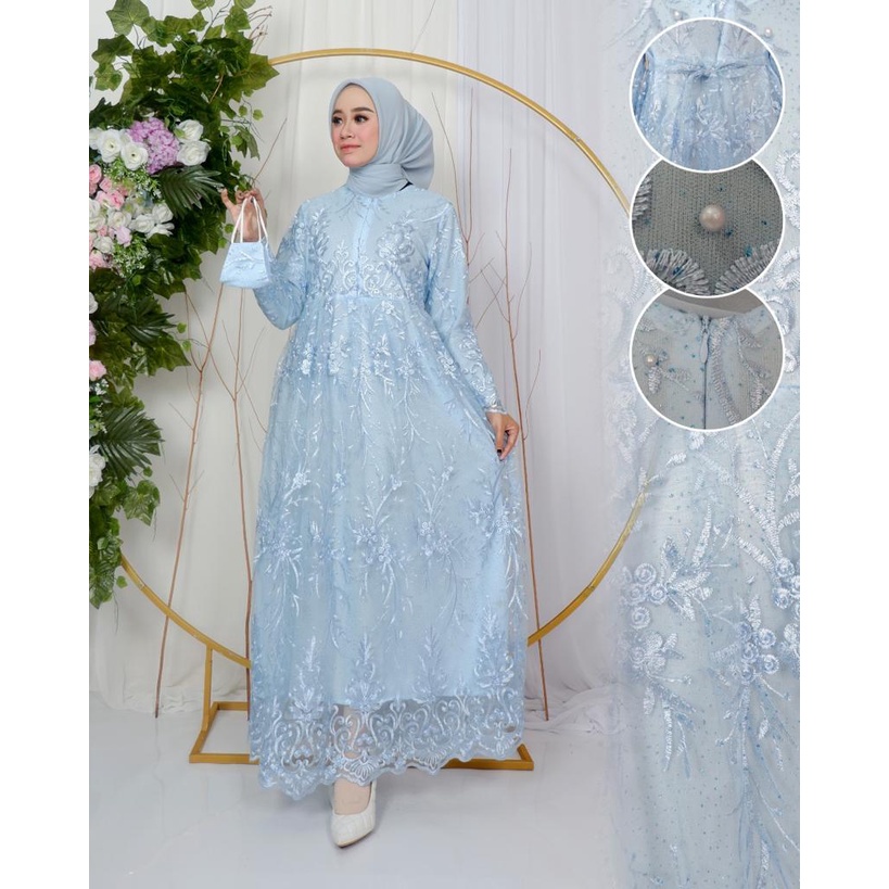 Gamis tille busui | Gamis brukat | Gamis brukat | Baju outfit pesta kekinian Size M L XL XXL